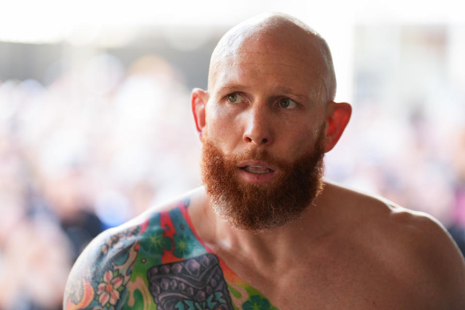 PERTH, AUSTRALIA - FEBRUARY 09:  Josh Emmett holds an open training session for fans and media during the UFC 284 Open Workouts at Elizabeth Quay - The Landing on February 9, 2023 in Perth, Australia. (Photo by Chris Unger/Zuffa LLC)