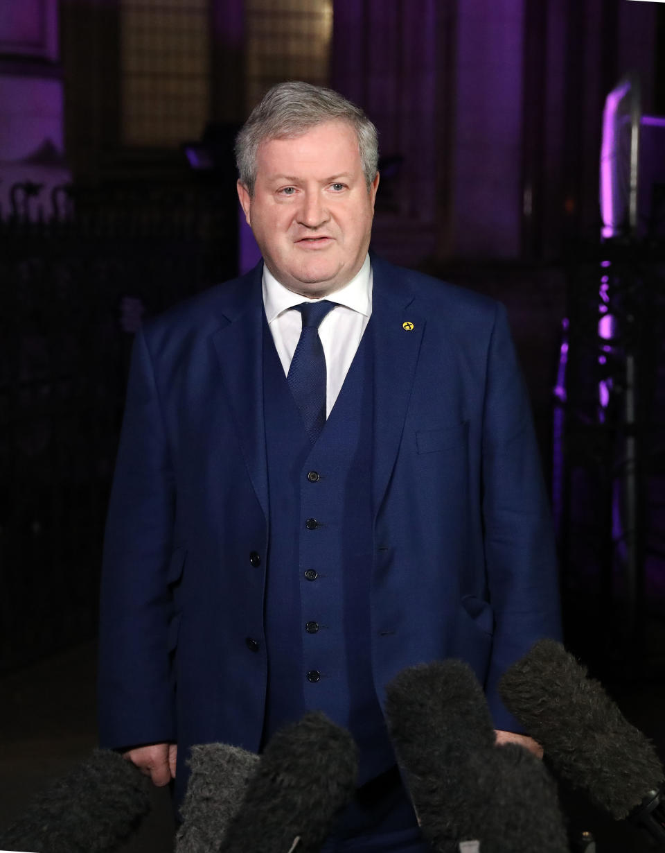 SNP Westminster leader Ian Blackford speaking outside the Royal Courts of Justice in London, where the Liberal Democrat party are challenging ITV over the broadcaster's exclusion of their leader Jo Swinson from a televised debate.