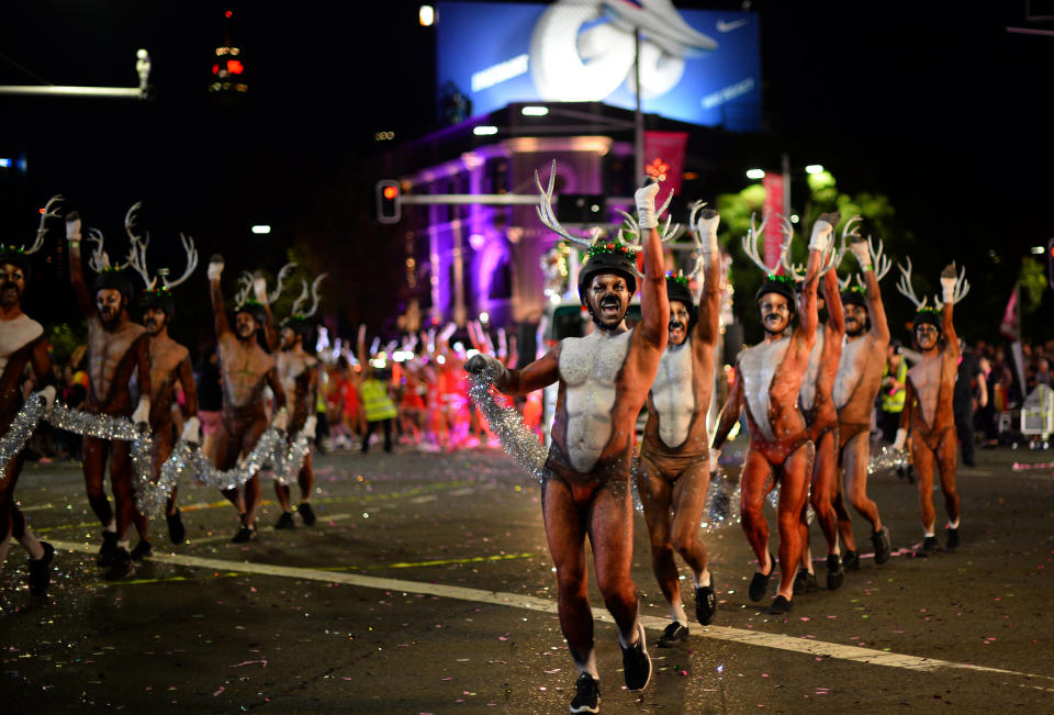 People participate in the annual Gay and Lesbian Mardi Gras parade in Sydney on March 3, 2018.&nbsp;