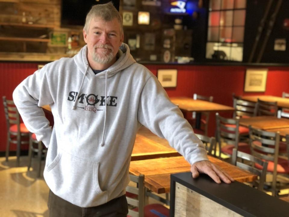 Josh Maynard is the owner and head chef of Smoke BBQ, which is targeted to open at 58 York Street in Kennebunk in November 2022. He is seen here inside the eatery on Tuesday, Oct. 25, 2022.