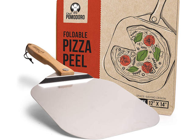 Chicago Brick Oven Aluminum Pizza Peel 12 x 14 with Foldable Wooden