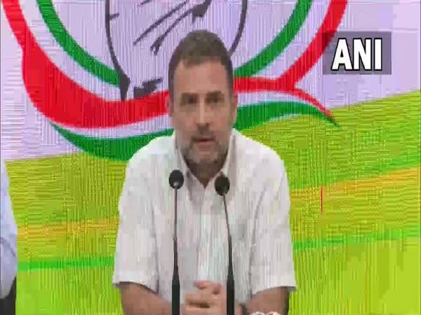 Rahul Gandhi addressing a press conference in New Delhi on Wednesday. [Photo/ANI]