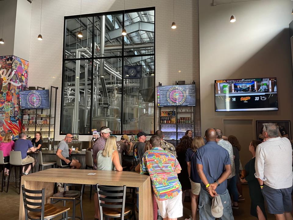 Inside the taproom of Crosstown Brewing Co.