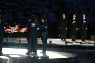 President George Bush made a faux pas at the 2002 Salt Lake City Winter Olympics Opening Ceremony. Bush departed from the Olympic charter by saying 'On behalf of a proud, determined and grateful nation' instead of the traditional formula, “I declare open the Games of Salt Lake City.” (Photo by Al Bello/Getty Images)