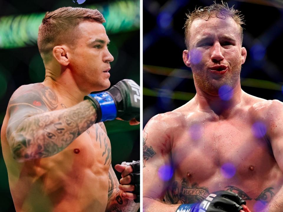 Dustin Poirier (left) and Justin Gaethje will clash in a rematch from 2018 (Getty Images)