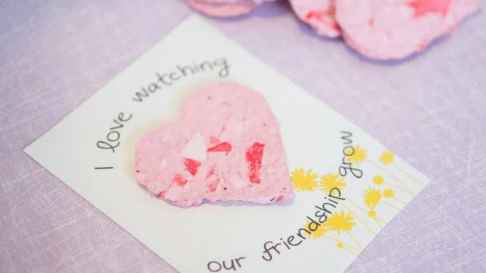 Valentine's Day crafts for kids: Recycled seed cards