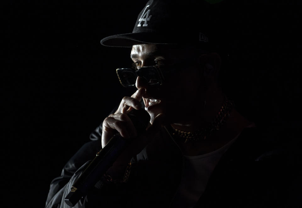 El cantante Lenny Tavárez durante su presentación en el festival Coca-Cola Flow Fest en la Ciudad de México el 26 de noviembre de 2022. (Foto AP/Alejandro Godínez)