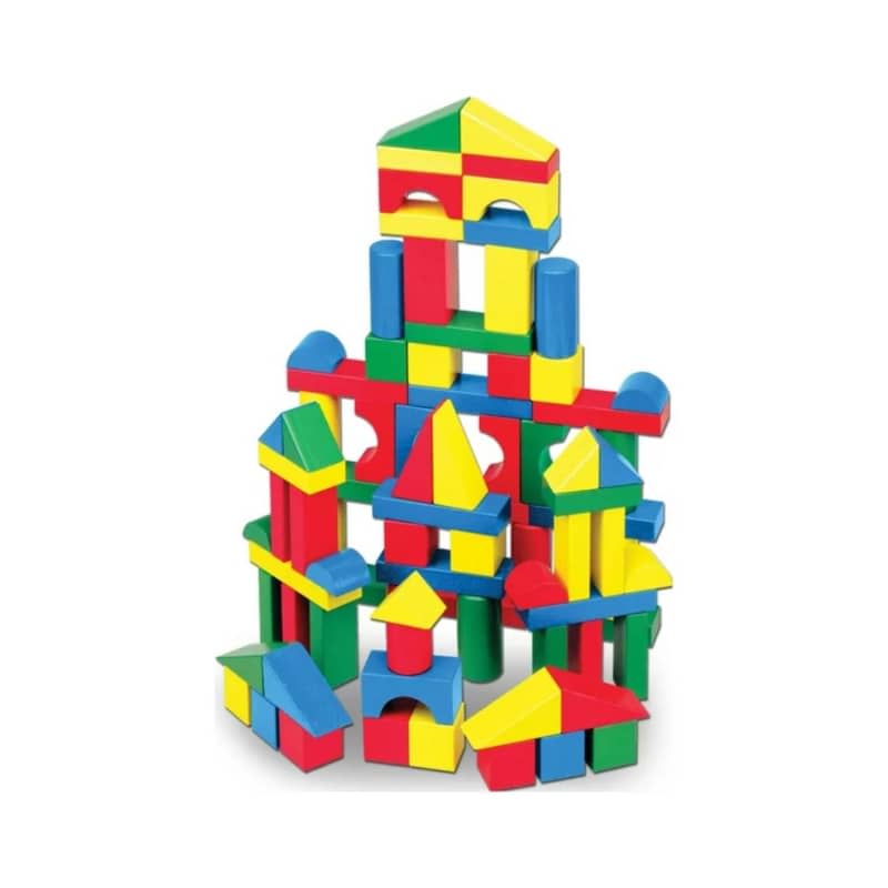 Melissa & Doug 100-Piece Wooden Building Blocks Set