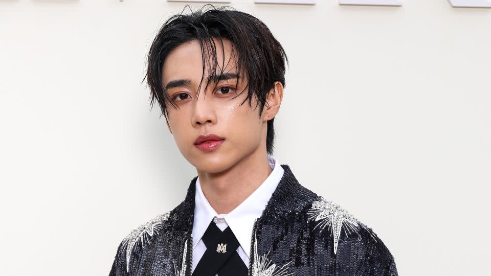 K-pop star Sunwoo (seen here at the brand's June 20, 2024 show in Paris) has been recently announced as an ambassador for Amiri. - Pascal Le Segretain/Getty Images