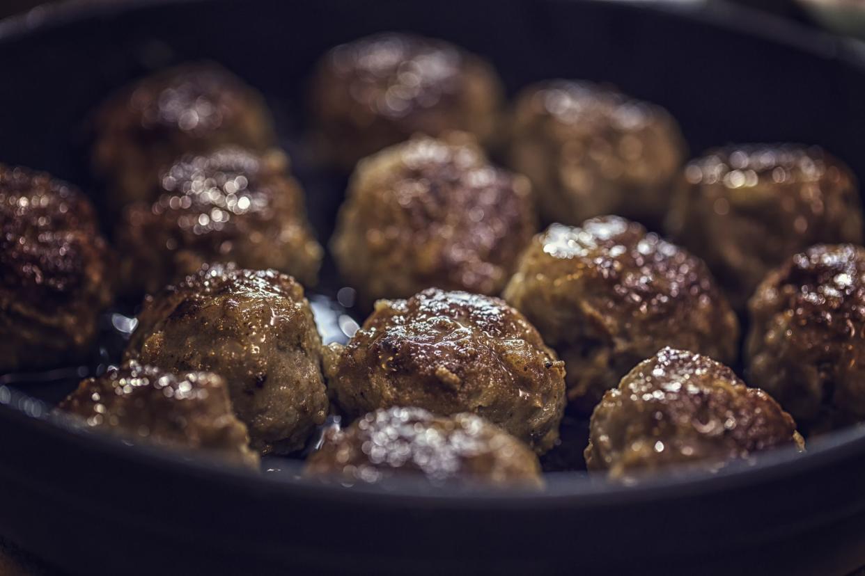 Delicious Roasted Meatballs in a Pan