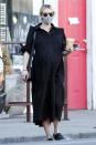 <p>Pregnant Emma Roberts steps out in a chic black dress while picking up coffee on Monday in L.A.</p>