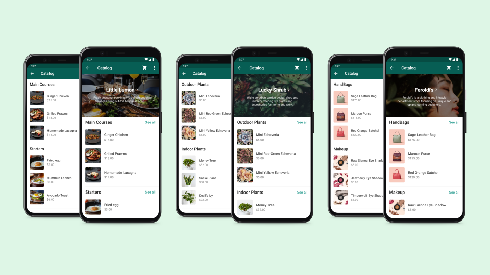 WhatsApp introduces catalogue collections, so WhatsApp merchants can group products by category or product type. - Credit: Courtesy image