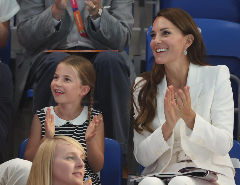 Kate Middleton and Princess Charlotte at the Commonwealth Games in 2022