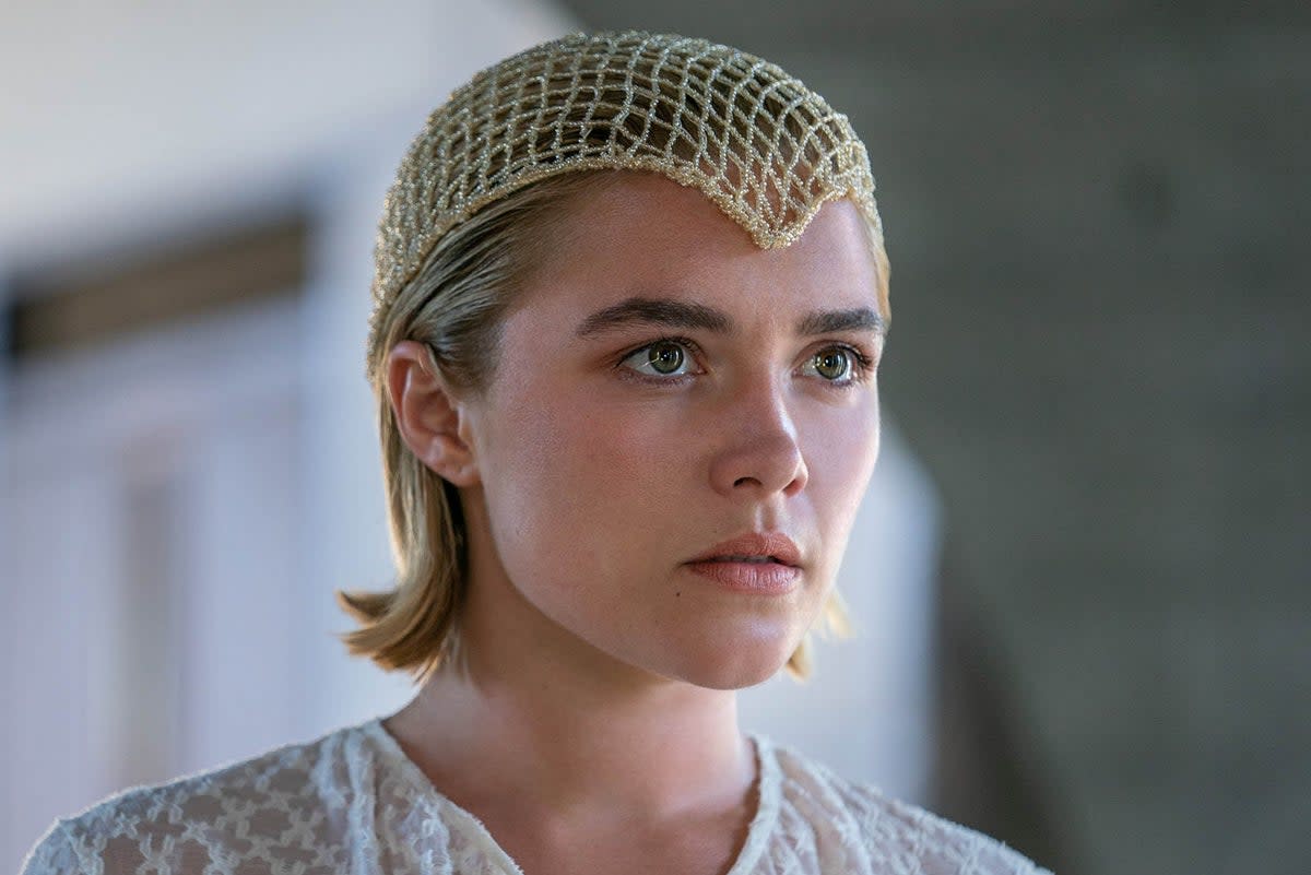 One of Florence Pugh’s few short moments of limelight in ‘Dune: Part Two' (Warner Bros)