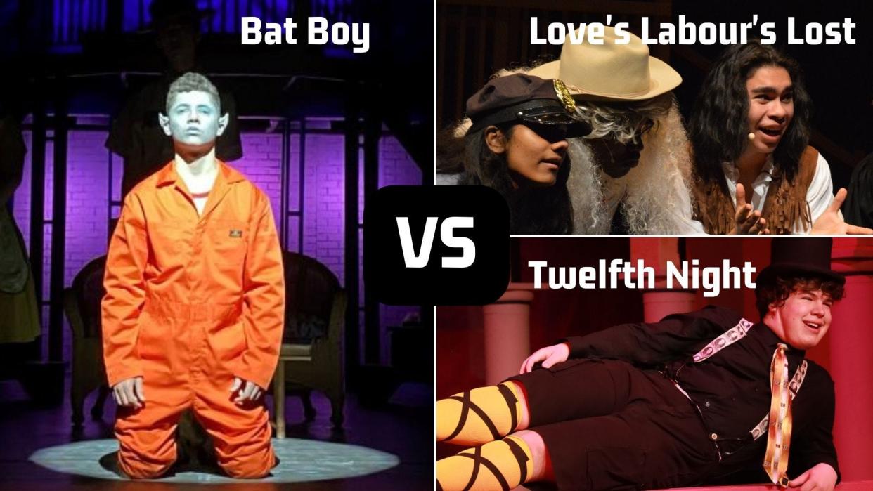 The finals of the Hudson Valley Musical Madness pits "Bat Boy" against  a tag team of William Shakespeare musicals - "Love's Labour's Lost" and "Twelfth Night"