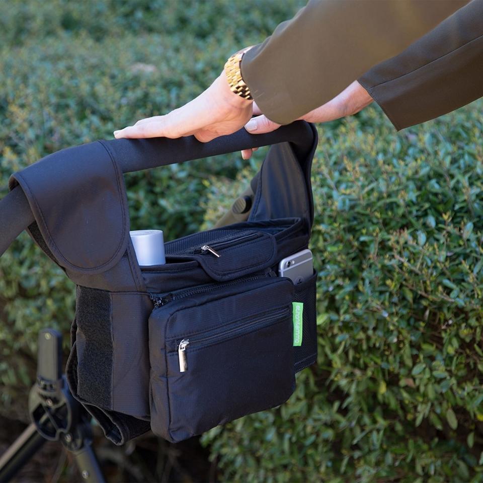 You can neatly fill this with water bottles, first aid supplies, diapers ... or cellphones, tablets and anything else you need to get through a day at the park with a baby.<br /><br /><strong>Promising review:</strong> "This stroller organizer is awesome! It is well-made, highly versatile/adjustable, and it allows me to go purse and diaper bag free! There is a removable zipper pouch in which one could put in lip balm, personal hygiene, keys, ID, and money. The zipper bag is removable. I love that this folds down and attaches to the frame of stroller. <strong>This compartment is HUGE! The mesh material makes it a breeze to clean and also allows one to see where things are</strong>, as big compartments can make it difficult to find things. My laptop/tablet fits perfectly. I have plenty of room for a bluetooth speaker, sunscreen, diapers, wipes, etc. Seriously, this replaces all of my bags. This works great!" &mdash; <a href="https://amzn.to/2OQZJmr" target="_blank" rel="nofollow noopener noreferrer" data-skimlinks-tracking="5902331" data-vars-affiliate="Amazon" data-vars-href="https://www.amazon.com/gp/profile/amzn1.account.AETA3533SKEUG5G6NWPUSV3SRLWA?tag=bfmal-20&amp;ascsubtag=5902331%2C30%2C37%2Cmobile_web%2C0%2C0%2C16540685" data-vars-keywords="cleaning" data-vars-link-id="16540685" data-vars-price="" data-vars-product-id="16069657" data-vars-retailers="Amazon">christina pitchford<br /><br />﻿</a><strong>Get it from Amazon for <a href="https://amzn.to/3uRctJa" target="_blank" rel="nofollow noopener noreferrer" data-skimlinks-tracking="5902331" data-vars-affiliate="Amazon" data-vars-asin="B00KLO5F78" data-vars-href="https://www.amazon.com/dp/B00KLO5F78?tag=bfmal-20&amp;ascsubtag=5902331%2C30%2C37%2Cmobile_web%2C0%2C0%2C16540683" data-vars-keywords="cleaning" data-vars-link-id="16540683" data-vars-price="" data-vars-product-id="18115105" data-vars-product-img="https://m.media-amazon.com/images/I/519H1P8mlnL.jpg" data-vars-product-title="Ethan &amp; Emma Universal Baby Stroller Organizer with Insulated Cup Holders for Smart Moms. Diaper Storage, Secure Straps, Detachable Bag, Pockets for Phone, Keys, Toys. Compact Design Fit All Strollers" data-vars-retailers="Amazon">$29.75</a> (available in two colors).</strong>