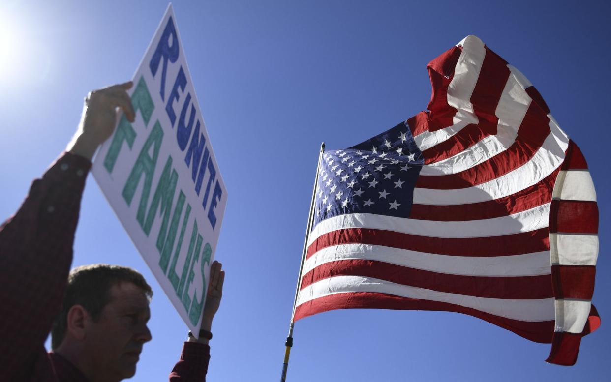 Protesters in Texas continue to demand the reunification of families divided at the US border - AFP