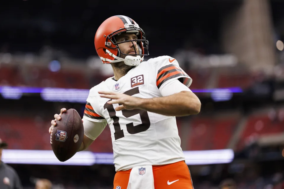 Joe Flacco, 39, will presumably back up Anthony Richardson next season in Indianapolis. (Ryan Kang/Getty Images)