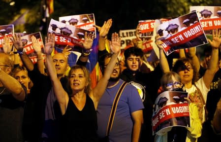 Pro-independence protest in Catalonia following nine activists detention in Barcelona