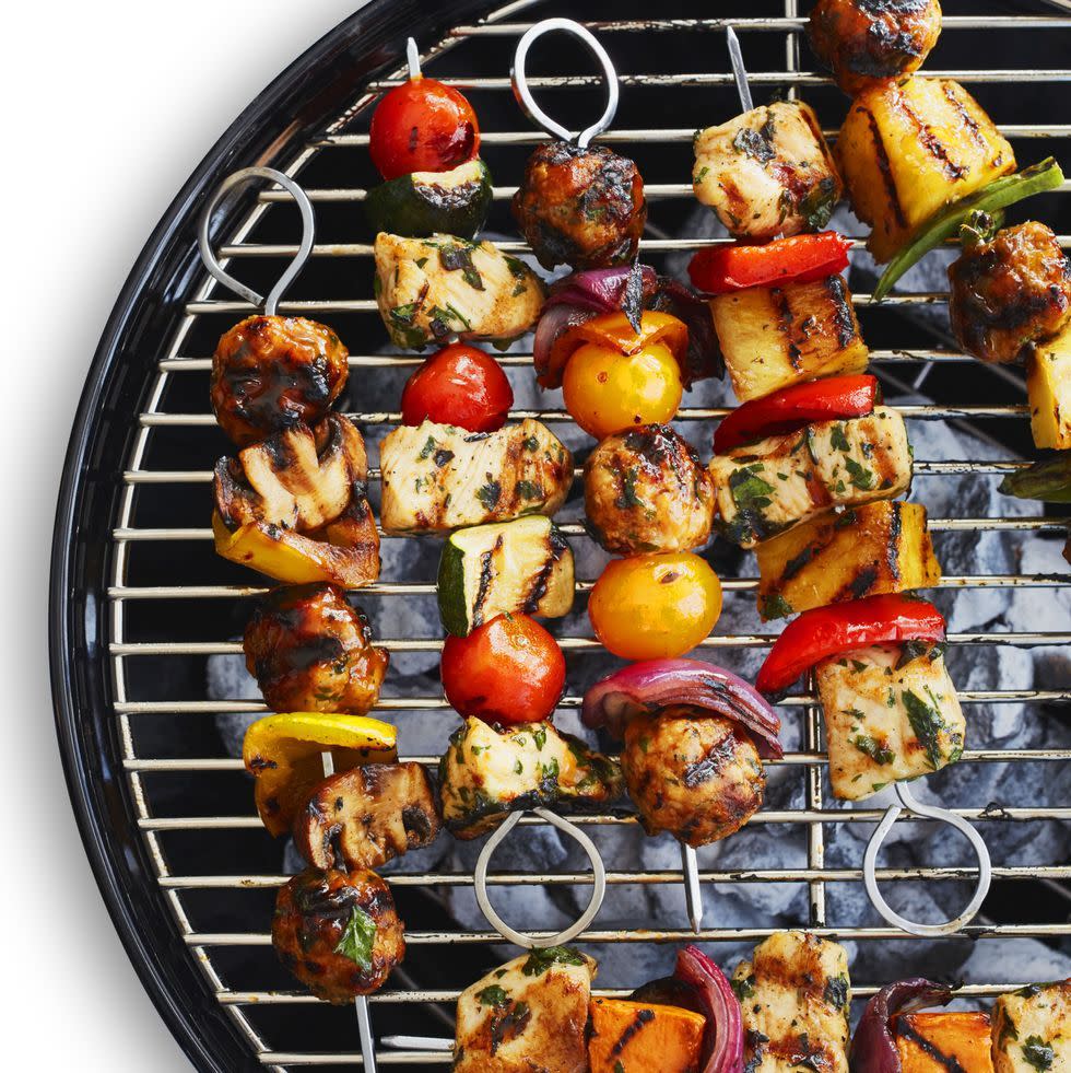 heart healthy recipes chicken kebabs on a grill