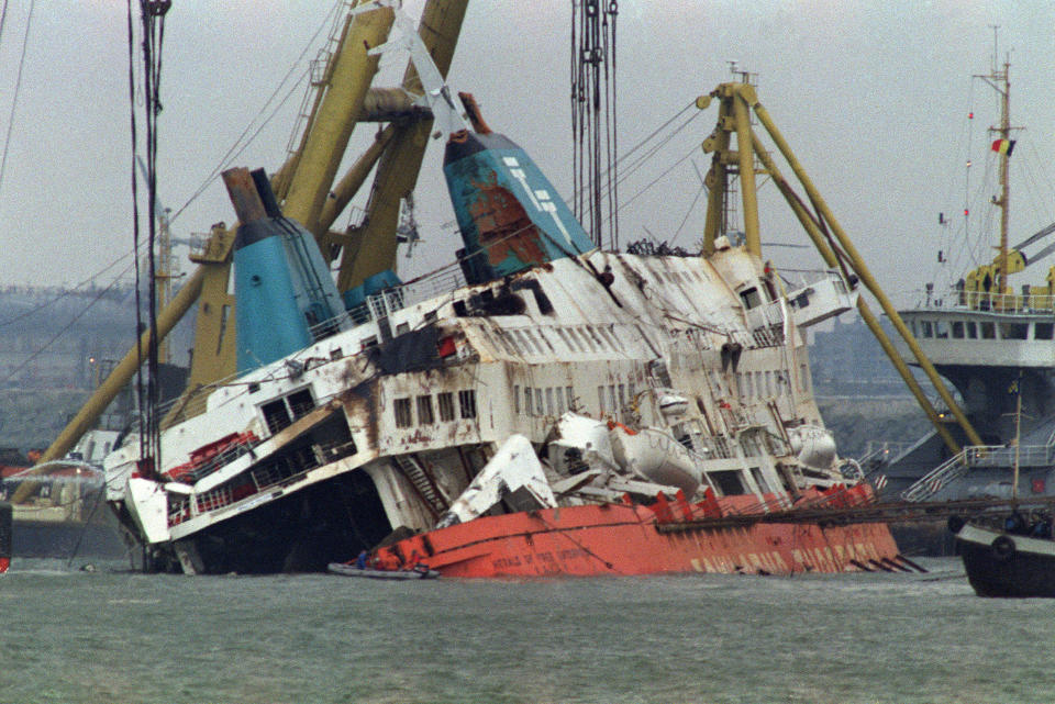 The 7,951-ton roll-on-roll-off British car ferry 