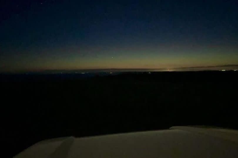 The start of the Aurora Borealis light show photographed from Bolt Head -Credit:Aimee Pike
