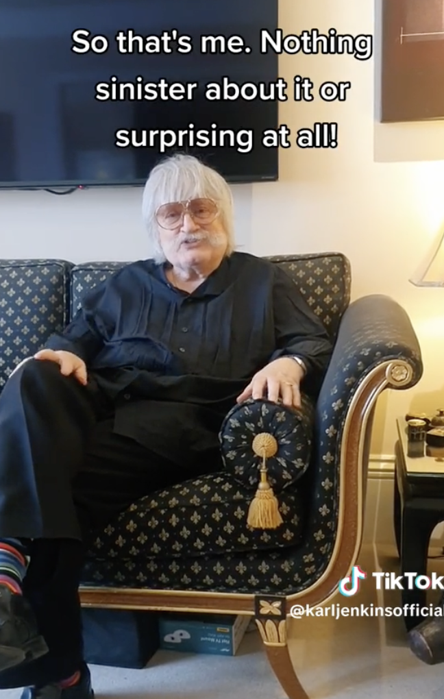 Screenshot from Sir Karl Jenkins's TikTok video