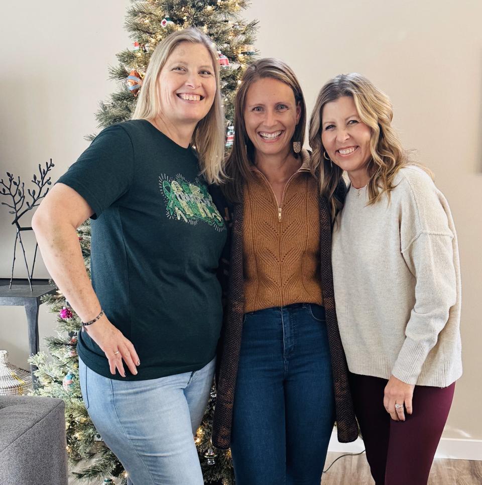 Natasha Irish (center) donated a kidney on Jan. 31, 2023. She donated on behalf of Kelly Welsh-Gripentrog (right) through the National Kidney Registry. The recipient of Irish's kidney was Shireen Renaghan (left). Irish is preparing to climb Mount Kilimanjaro through Kidney Donor Athletes, a nonprofit organization that raises awareness about kidney donation. Irish will be attempting to summit Mount Kilimanjaro in March.