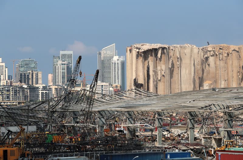 FILE PHOTO: A view shows damages at the site of a massive explosion in Beirut's port area