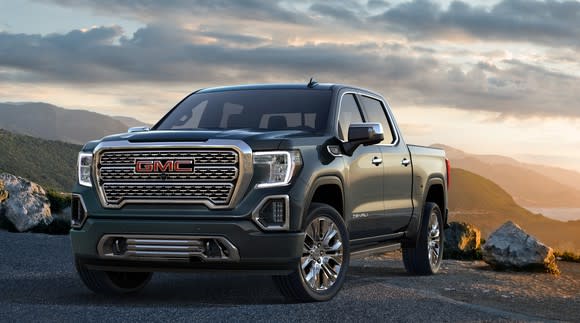 A 2019 GMC Sierra Denali, a full-size, luxury pickup truck.