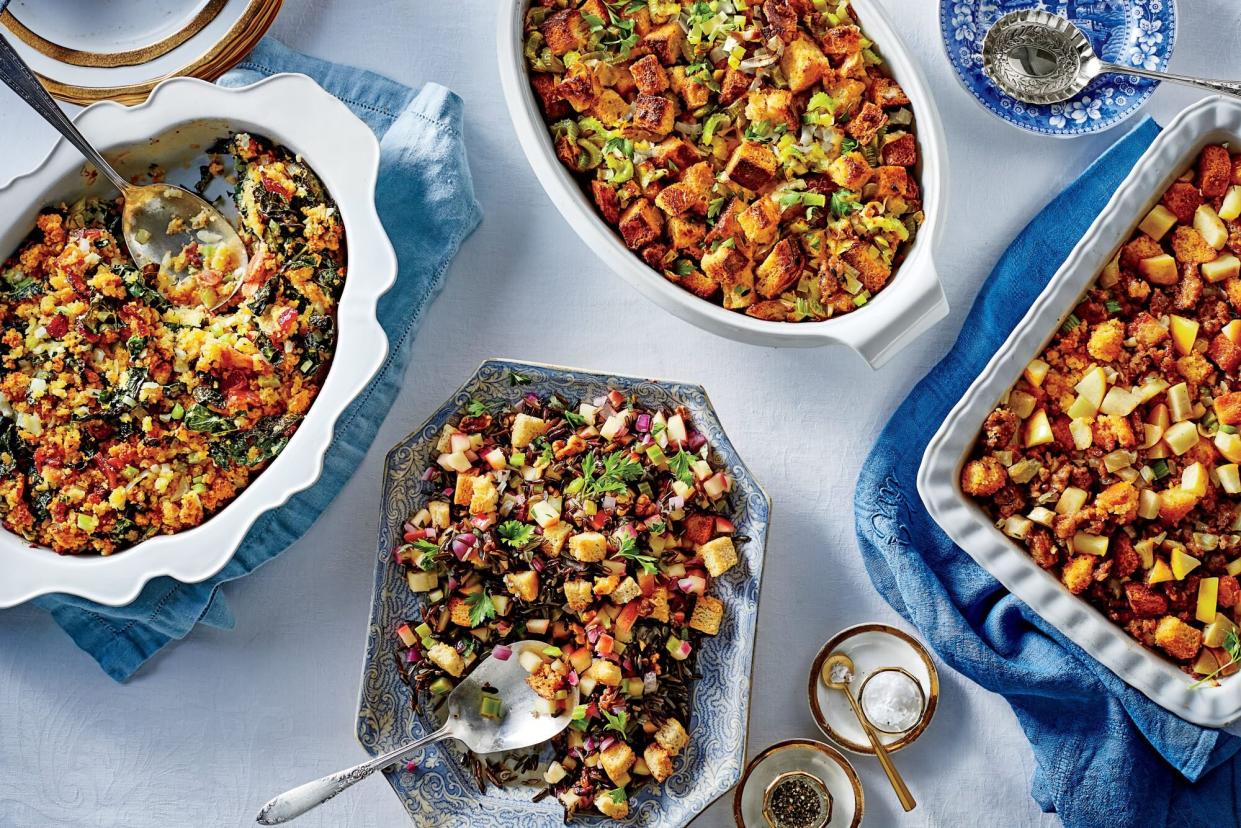 Cornbread Dressing with Kale and Bacon