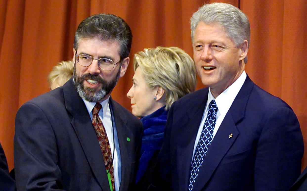 Gerry Adams and Bill Clinton