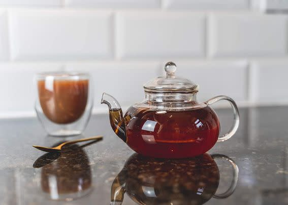 This heat-proof glass teapot