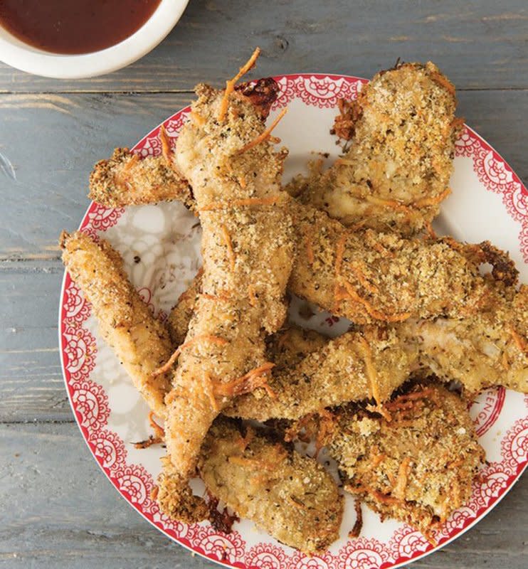 <p>Clare Barboza/Bonnie Matthews</p><p>These baked chicken fingers make for a great dinner option, especially if you're looking for a healthier version of a fried chicken tender. And, best of all, kids will love them!</p><p><strong>Get the recipe:</strong><strong><a href="https://parade.com/1036308/parade/baked-chicken-fingers/" rel="nofollow noopener" target="_blank" data-ylk="slk:Baked Chicken Fingers;elm:context_link;itc:0;sec:content-canvas" class="link "> Baked Chicken Fingers</a></strong></p>