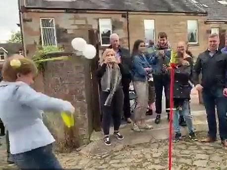 Nicola Sturgeon taken out by a Swingball: Screengrab / Twitter