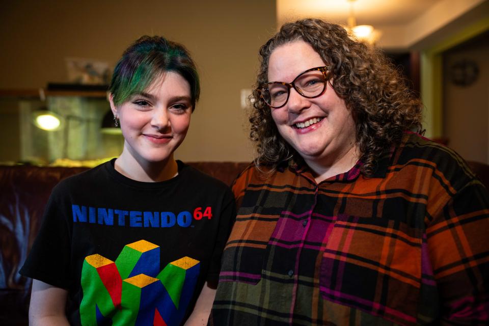 Berry and Brigit Stevens pose for a photo Thursday, April 4, 2024, in their West Des Moines home.