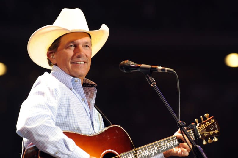 George Strait performs at Cowboys Stadium in Arlington, Texas, in 2009. File Photo by Ian Halperin/UPI