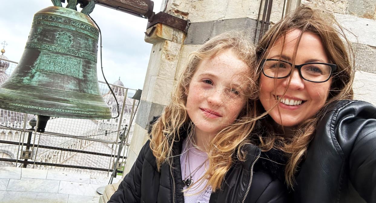 Suzanne Stevens took her daughter Libby to Pisa for the day, for less than the price of a pizza. (Caters)