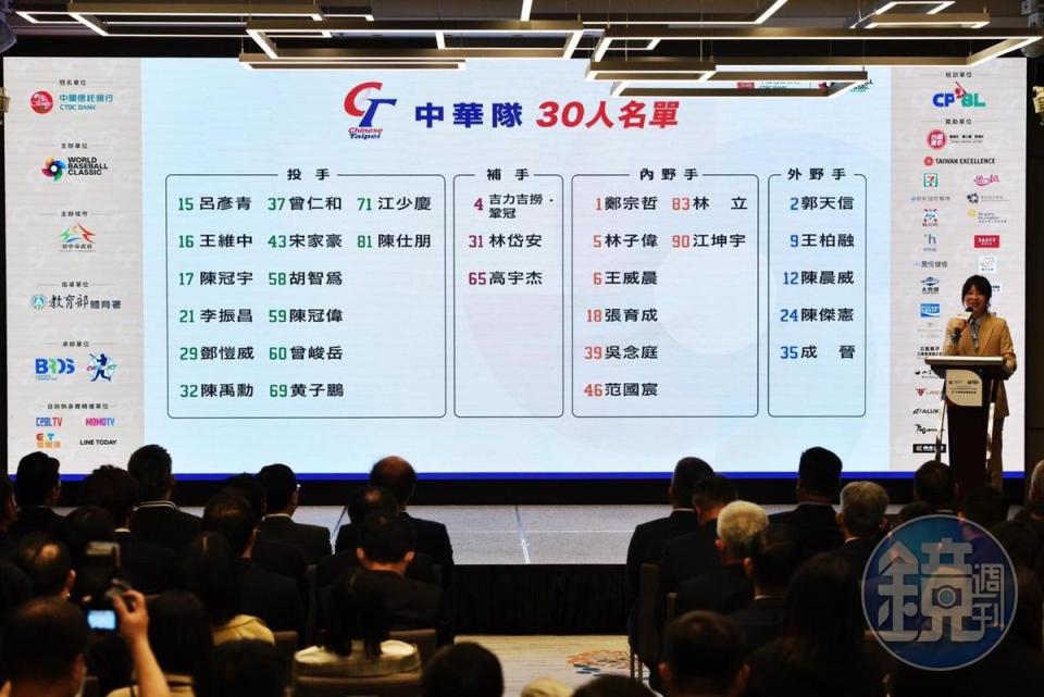 2023年世界棒球經典賽中華隊30人正式名單。