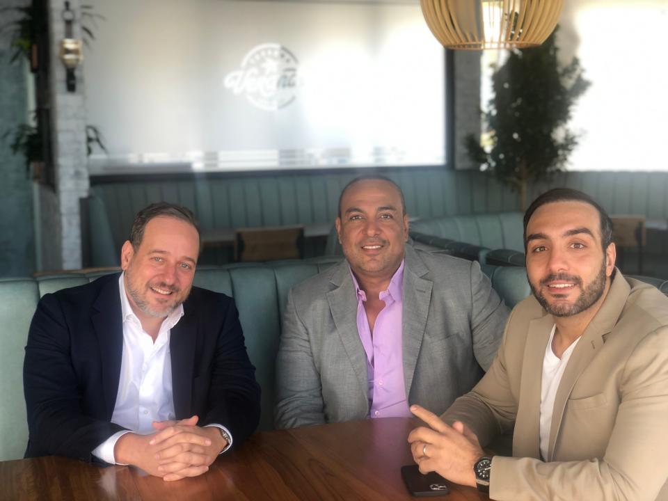 The three owners of Taverna Veranda: Constantine Youssis, Moutaz Ali and Aldo Abdallah