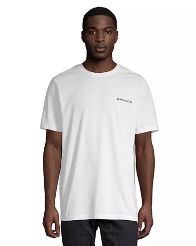 Woods Men's Cayley Graphic T-Shirt in Bright White (Photo via Sport Chek)