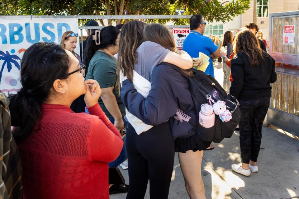 Redondo Union High School was locked down after a report of a student with a gun on campus in Redondo Beach on Tuesday.