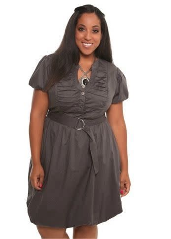 Ruched Bubble Hem Shirt Dress