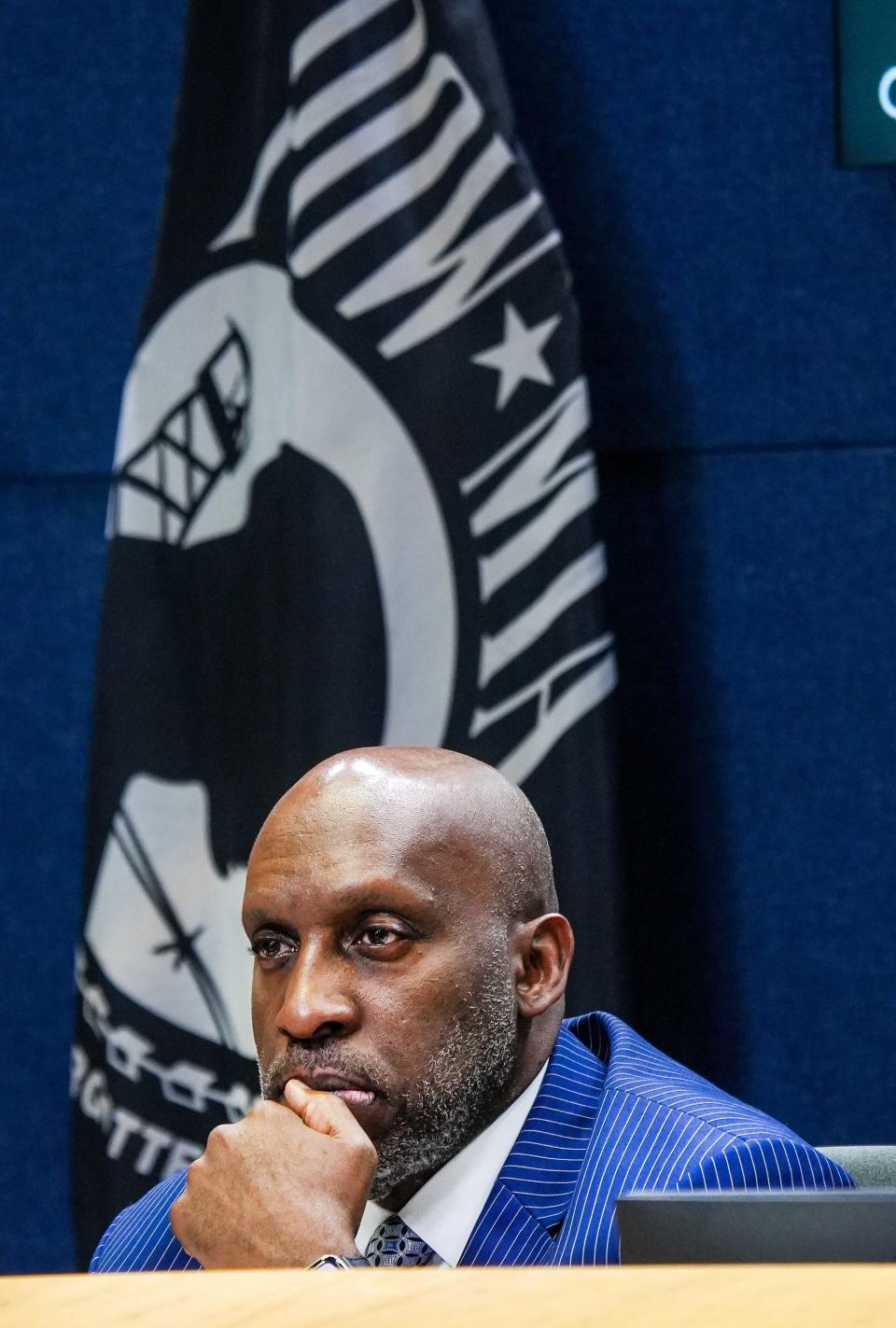 T.C. Broadnax observes his first Austin City Council meeting as the city manager on May 16.