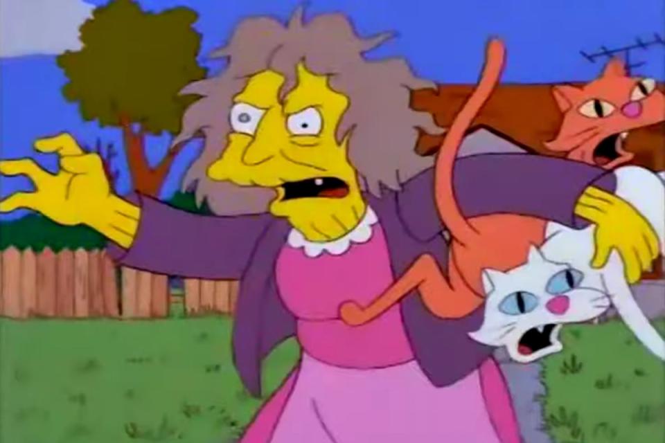 The ‘crazy cat lady’ trope, as seen here in ‘The Simpsons’, is a pervasive one both socially and culturally (20th Television)