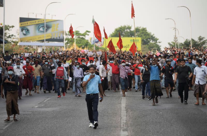 Protest against the military coup in Yangon