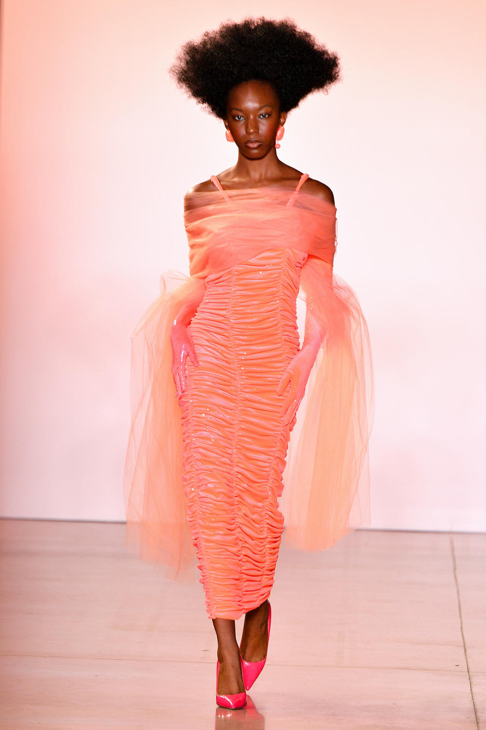 A model walks the runway for Christopher John Rogers during New York Fashion Week on Sept. 7.