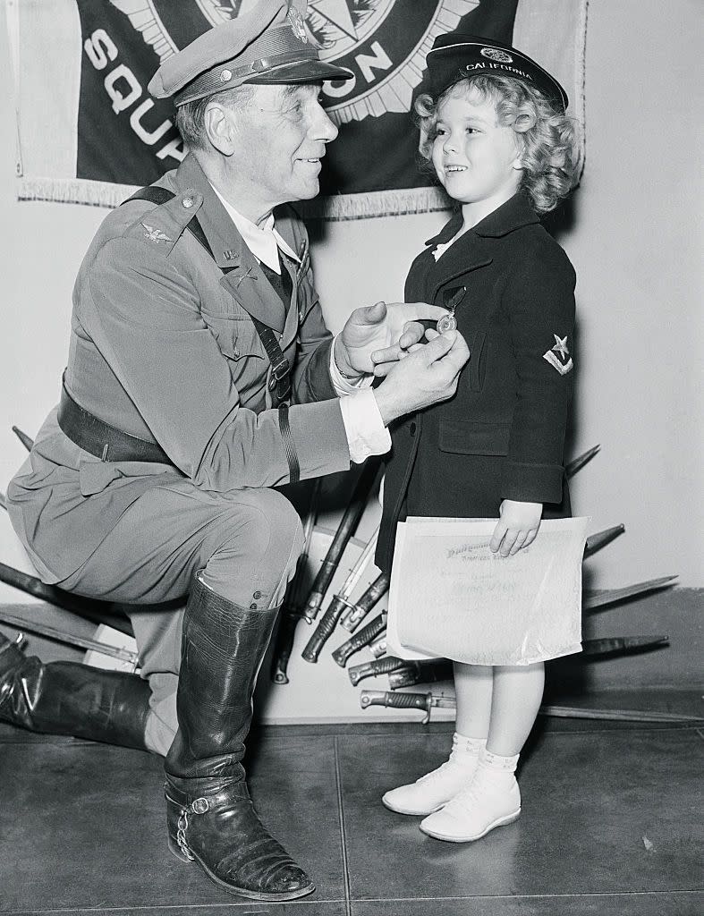 <p>In 1935, a 7-year-old Shirley received an honorary colonel title from the American Legion. The A-list tot wore her best military wear for the ceremony. </p>