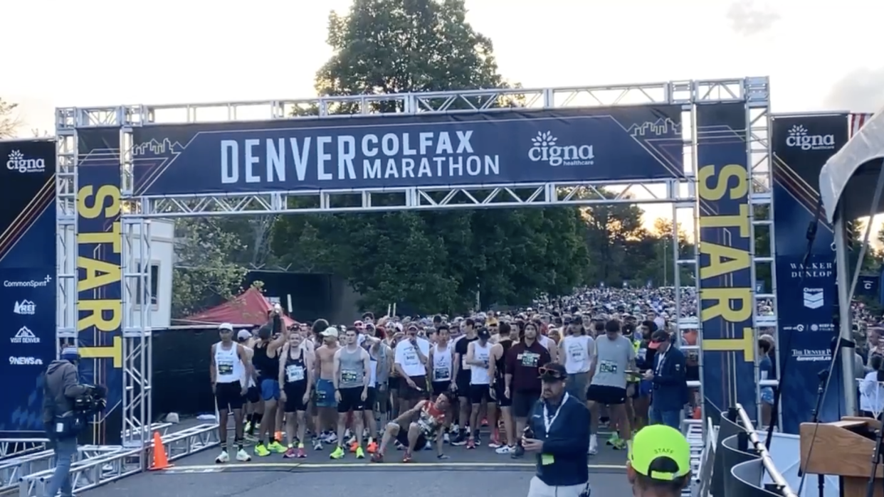  Start line of the 2024 Colfax Marathon in Denver, Colorado. 