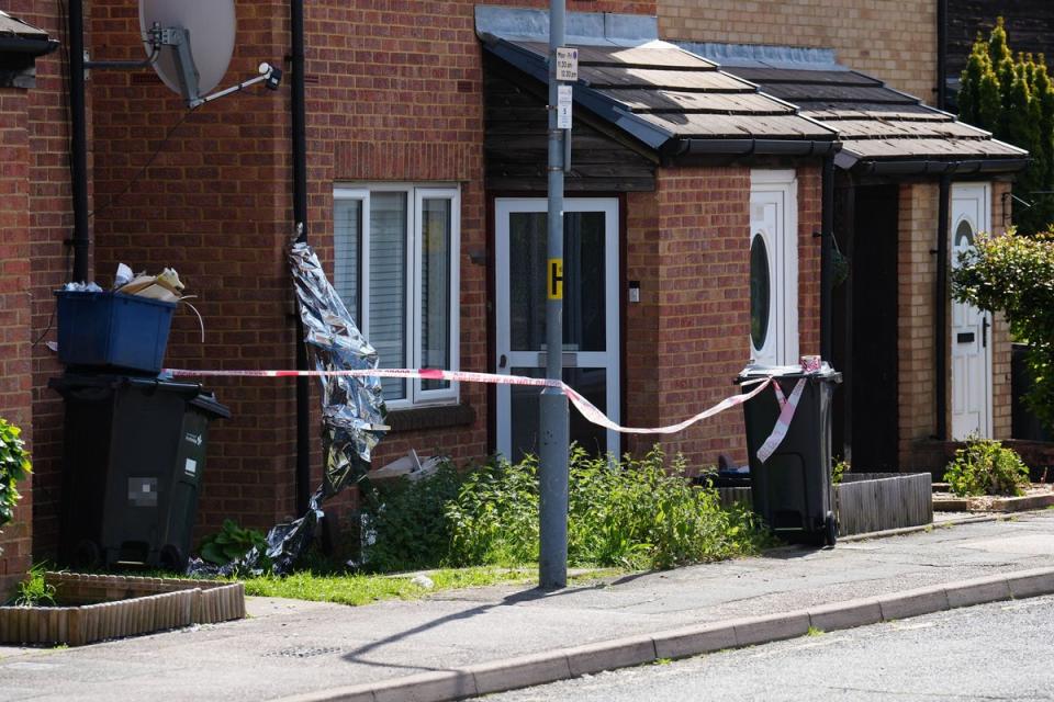 The scene near a sword attack is cordoned off (Getty Images)